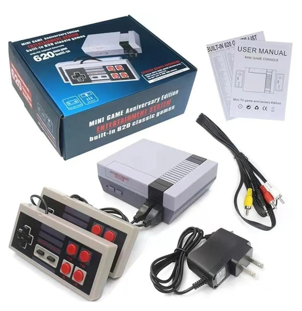 Mini Game Anniversary Edition Entertainment System, 620 Classic Games Built-in, Dual Controllers, AV-Out, Plug and Play