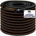 Rugged Rhino Heavy Duty Flexible Light Weight Garden Hose, 100ft x 5/8in, 4 Layer Leakproof Outdoor Gardening Tools, Watering Supplies, Powerful Water Pressure for Lawn, Flowers, Black Orange (100 Feet)