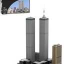 Architecture World Trade Center Twin Towers Building Bricks, 1:800 World Landmark New York City Buildings, Modular Skyline Model Kit for Adults, Designed by SPBrix- 7121 Pieces