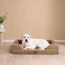 EHEYCIGA Orthopedic Dog Beds for Large Dogs, Waterproof Memory Foam Large Dog Bed with Sides, Non-Slip Bottom and Egg-Crate Foam Pet Couch Bed with Washable Removable Cover, 36.0"l X 27.0"w X 6.5"th, Camel
