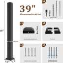 Metty Metal Deck Post,2.76 in. x 2.76 in. x 39 in Single Side Hole End Railing Terminal Post, with Screws Ending Support Post for Deck Porch Balcony Stair Railing System
