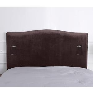 WOMACO King Headboard Cover with Remote Pockets, Stretch Velvet Head Board Slipcover, Dustproof Bed Head Cover for Upholstered Headboard (Length (71" - 90""), Coffee)