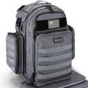 Dinictis Dad Diaper Bag, Mens Diaper Bag Backpack with Diaper Changing Mat, Military Diaper Backpack with Molle Webbing, Waterproof Pouch, Baby Wipes pocket, Insulated Bottle Pockets- Dark Grey