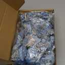 24 Christmas Glitter Artificial Poinsettia Flowers Xmas Poinsettia Artificial Wedding Flowers Decorations Xmas Tree Ornaments with Clips for Party Favors, 6 Inch, 4 Inch, 3 Inch (Silver and Blue)