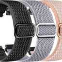 GloryFit Smart Watch Bands, 22mm Width Watchbands for GloryFit T80 T70 T60 T50 P99 P98 Smartwatch, Stretch Elastic Nylon Watch Straps Replacement Wristband Adjustable Straps Fabric Breathable (3-PACK)