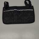 Walker Bag for Folding Walker - Walker Pocket Pouch with Reflective Safety Strips for Night Visibility, Universal Walker & Wheelchair Storage Bag with 2 Adjustable Straps, 13x7" Compact Size (Black)