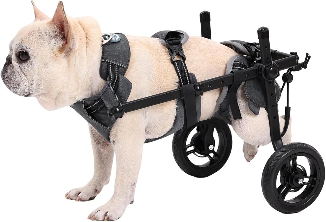 Dog Wheelchair for Back Legs with 2 Wheels Adjustable Pet Doggy Wheelchairs with Disabled Hind Legs Walking-Dog Legs Brace and Hip Support, Light Weight(Split-Type, M),Gray