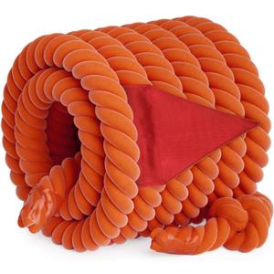 X XBEN Tug of War Rope with Flag for Kids 20FT, Teens and Adults, Soft Cotton Rope Games for Team Building Activities, Family Reunion, Birthday Party (Orange)
