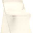 Peomeise Stretch Spandex Folding Chair Cover for Wedding Party Dining Banquet Event (Ivory,12pcs)