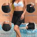 WOWENY Women's Swim Skirts Swimsuit High Waist Swimming Skorts with Shorts Bikini Bottoms with Pocket Bathing Suit Bottoms (Black, XXL)