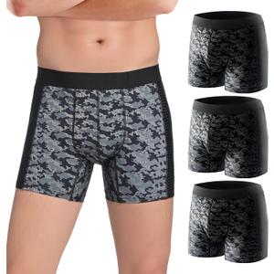 Carer Mens Incontinence Underwear, Washable Reusable Breathable Leak Proof Underwear for Men Boxer Briefs for Bladder Leakage, 80ml Absorbent Pad Breathable Waterproof 3 Pack, Medium (Black/Black/Black)
