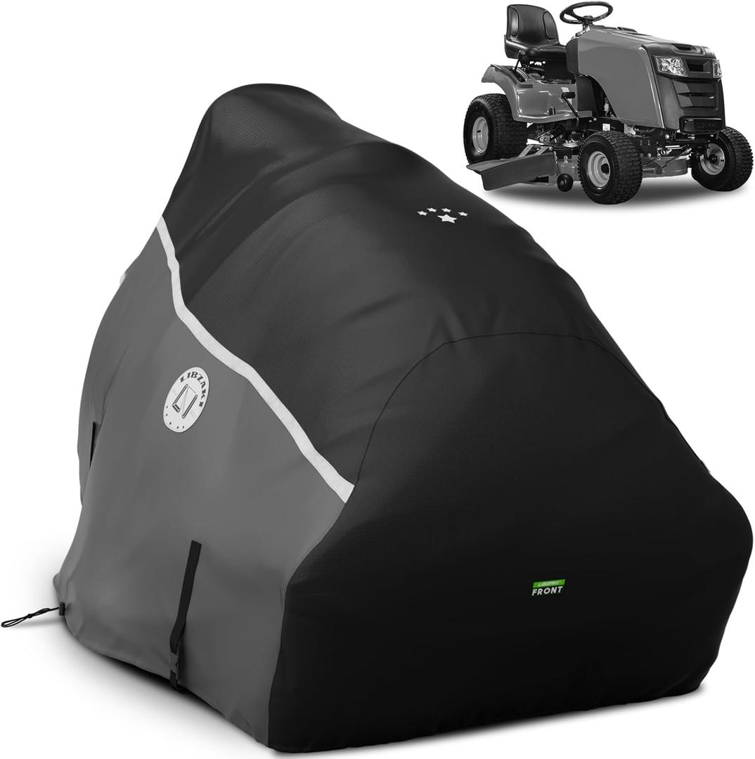 420D Riding Lawn Mower Cover, Waterproof Tractor Cover Heavy Duty Fits Decks up to 54",Universal fit for John Deere, EGO, Toro, Craftsman and More -72"L x 54"W x 46"H-Gray