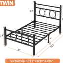 Twin Bed Frames with Headboard, Noise Free, Easy Assembly, Black | sturdy metal platform twin size bed frame with steel slat support no box spring needed 12in underbed storage