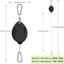 3 Pcs Upgraded Heavy Duty Retractable Plant Hanger,Plant Pulleys for Hanging Plants,Easy to Raise and Lower,Auto Lock,Adjustable Hook for Garden Baskets Pots,Birds Feeder and Grow Lights,Black