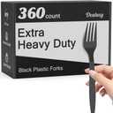 Dealusy 360 Count Extra Heavy Duty Gold Plastic Forks Disposable, BPA-Free, Heat Resistant, Solid and Durable Disposable Forks Bulk, Premium Plastic Forks heavy duty for Party Supply