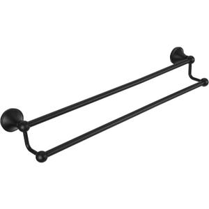 #304 Stainless Steel Double Towel Bar,Optional Different Length Installation (Matt Black - 15 inches, Double Towel bar)