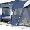 UNP Camping Tent 8 Person Waterproof Big Tunnel Tent with Screen Porch,Family Outdoor Large Tents for Camping 20' x 9' x 80in(H)