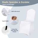 Craft And Party 100 Pack White Spandex Chair Covers – Stretch Polyester Slipcovers for Wedding, Banquet, Party & Dining Chairs – Flat Front Design, Universal Fit