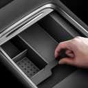 REEVAA 2025 Tesla Model Y Center Console Organizer Tray Accessories [Shockproof, No-Noise] for Tesla Model Y 2025-2020 [Not Fit for New Model Y], Silicone Edition, 1PCS