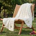 Bedsure Cloud Bubble Blanket, Soft Cozy Throw, Off White, 50"×60"