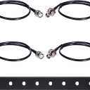 BNC Antenna Relocation Kit, 19" Rack Mount Antenna Extender 1U Hinged Front Panel with 4x24 BNC Cables for Shure/Sennheiser, Front Mount Antenna Rack Kit