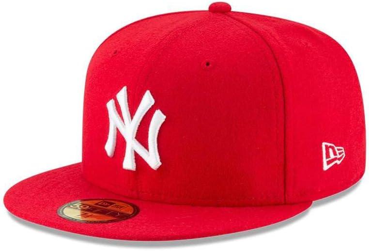 New Era MLB Unisex-Adult New York Yankees (7 1/2, Scarlet/White)