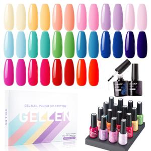 Gellen Gel Nail Polish Set, 16 Colors, UV Gel Polish Kit with Top and Base Coat, All Season Gift Set