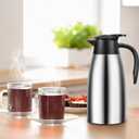 Essenya 2 PCS 68 OZ Thermal Coffee Carafe, Insulated Stainless Steel Coffee Carafe Double Walled Vacuum Thermal Pot Flask with Brushes for Keeping Hot Coffee Tea Home and Office (Silver)