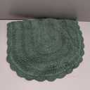 DII Crochet Collection Reversible Bath Mat, Small Oval, Dark Green, Size: 2' x 1'5" (Oval)