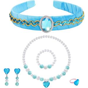 Princess Costume Headband Necklace Dress up Accessories Halloween Party Cosplay Chritmas Gifts