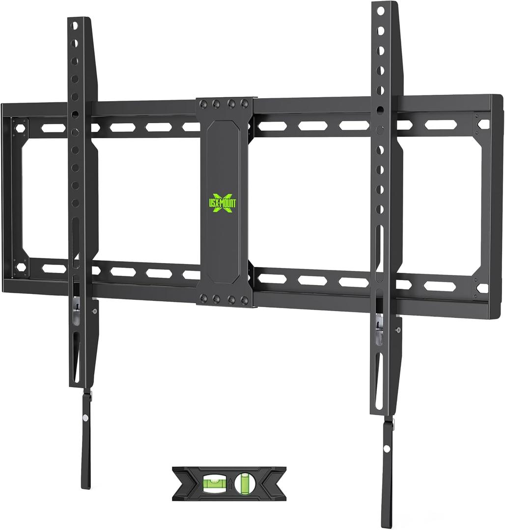 USX MOUNT Fixed TV Wall Mount,Low Profile TV Mount for Most 37-86 Inch Flat Screen Televisions,Max VESA 600x400mm Wall Mount Bracket Holds up to 132 lbs,Fits 16"/18"/24" Wood Studs,Quick Release Lock