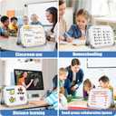 White Board Dry Erase 24" x 18", Magnetic Portable Foldable Whiteboard Double Sided Desktop Dry Erase Board Easel on Table Top with Holder for Classroom, Office, Homeschooling, School Supplies
