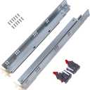 Gobrico Undermount Drawer Slides Bottom Mount Soft Close Drawer Slides 18 inch Full Extension Concealed Drawer Glides with Mounting Clips Bracksets 1Pair (2Pieces)
