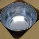 2PCS Beverage Tub Large Ice Bucket For Parties, Thick Metal Galvanized Tub Drink Buckets, Beverage Bucket with Handles, Drink Bucket for Indoor & Outdoor Party (Sliver)