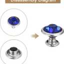 uxcell 60 Sets Rhinestone Rivets, 11mm Leather Rivets Crystal Rivets Stud Rapid Double Cap Rivets for DIY Leather Craft Fabric Clothes Belt Bags, Dark Blue