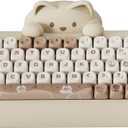 YUNZII C68 Wireless Mechanical Keyboard,65% Layout,Hot Swap,Triple Mode BT5.0/2.4G/Wired, RGB Backlit NKRO,Cute Cat Silicone Ergonomic Design for Win/Mac (Brown, Milk Switch)