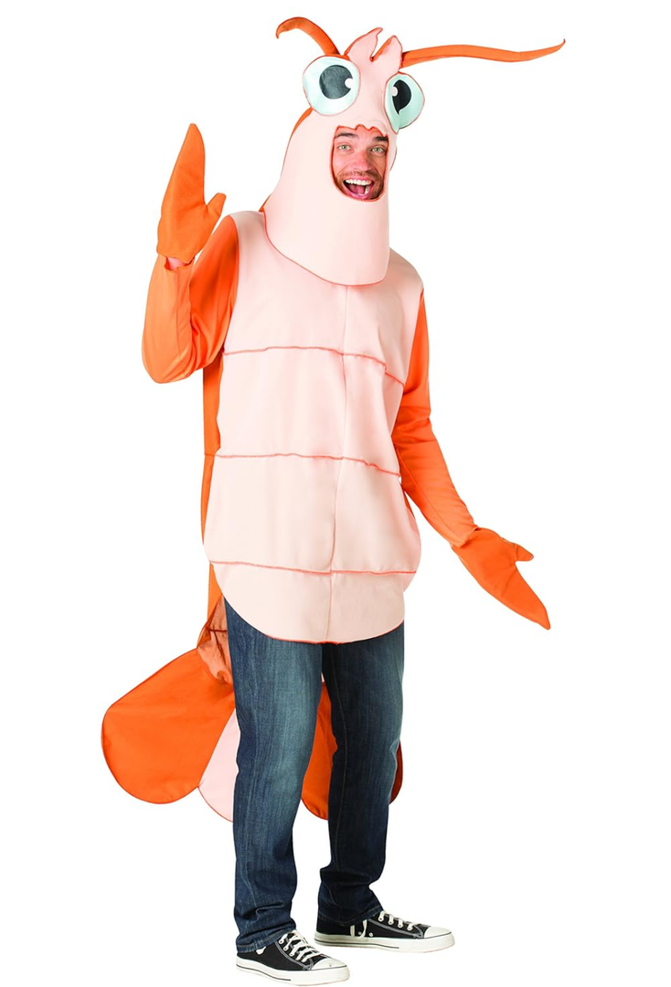 Rasta Imposta Shrimp Costume, Crawfish, Crustacean Adult One Size for Men & Women