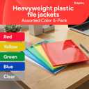 Staples Poly Project Jackets, Letter Size, Clear-Front, 5/Pack