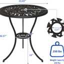 IDEALHOUSE Patio 23''Cast Aluminum Side Table with Umbrella Hole,Bronze | Outdoor Small Coffee Tables,Anti-Rust Bistro Table,Round End Table,Outdoor Furniture for Indoor,Patio,Garden,Porch,Balcony, 1.57'' Umbrella Hole