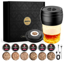 Electric Whiskey Smoker Kit Built-in Lighter, Rechargeable Old Fashioned Cocktail Bourbon Drink Smoker kit with 6 Wood Chips Whisky Kit Gifts for Men Dad Husband Boyfriend Mens