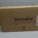 Bionaire Window Fan with Reversible Airflow Blades 3-Speed Settings, Programmable Thermostat, LED Display, Remote Control, Fits 2436" Windows, No Assembly Required