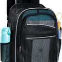 Large Mesh Backpack for School 27L with Reflective Strips, See Through Travel Backpack for Women Men Beach Outdoor
