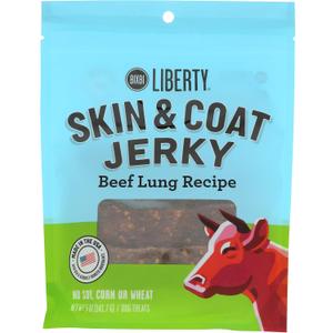 BIXBI Liberty Skin & Coat Support Beef Lung recipe Dog Treats,5 oz-USA Made Grain Free Dog Treats-Antioxidant Rich to Support Shiny,Full Bodied Coats-High in Protein,Whole Food Nutrition,No Fillers (EXP 04/16/26)