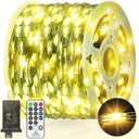 393 FT 1200 LED Green Wire Fairy Lights Plug in Outdoor String Lights 8 Modes Timer Twinkle Waterproof LED String Lights for Xmas Yard Tree Patio Wedding Holiday Party Decorations(Warm White)