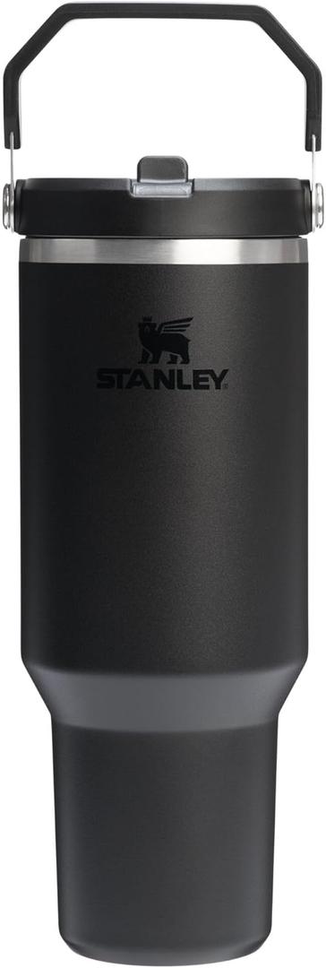 STANLEY IceFlow 2.0 Flip Straw Tumbler with Handle 40 oz | Twist On Lid and Flip Up Straw | Leak Resistant Water Bottle | Insulated Stainless Steel | BPA-Free | Black 2.0