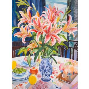 Cross & Glory - Stargazer Lilies: A Floral Masterpiece - 1000 Piece Jigsaw Puzzle for Adults | Best New Floral Artwork Puzzle | Unique Brain Teaser