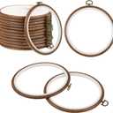 15Pcs 6 Inch Round Embroidery Hoops Frame, Circle Display Cross Stitch Hoop Frame Imitated Wood Embroidery Frames for Art Craft Handy Sewing Decoration