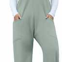 OLRIK Womens Plus Size Jumpsuit Adjustable Strap Stretchy Overalls Loose Fit Romper Fall Outfits with Pockets (4X, Mint Green)