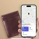Miroddi Premium Leather Mens Wallet, Works with Apple Find My, RFID Blocking Smart Wallet for Men, Holds up to 10 Cards, Slim Bifold Credit Card Holder with Cash Slot, Wireless Rechargeable, Brown