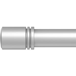 Curtain Rods for Windows 28 to 42 inches, 6/8 inch Diameter Adjustable Length End Cap Style Curtain Rod Set, Decorative Curtain Rod with Brackets - Silver